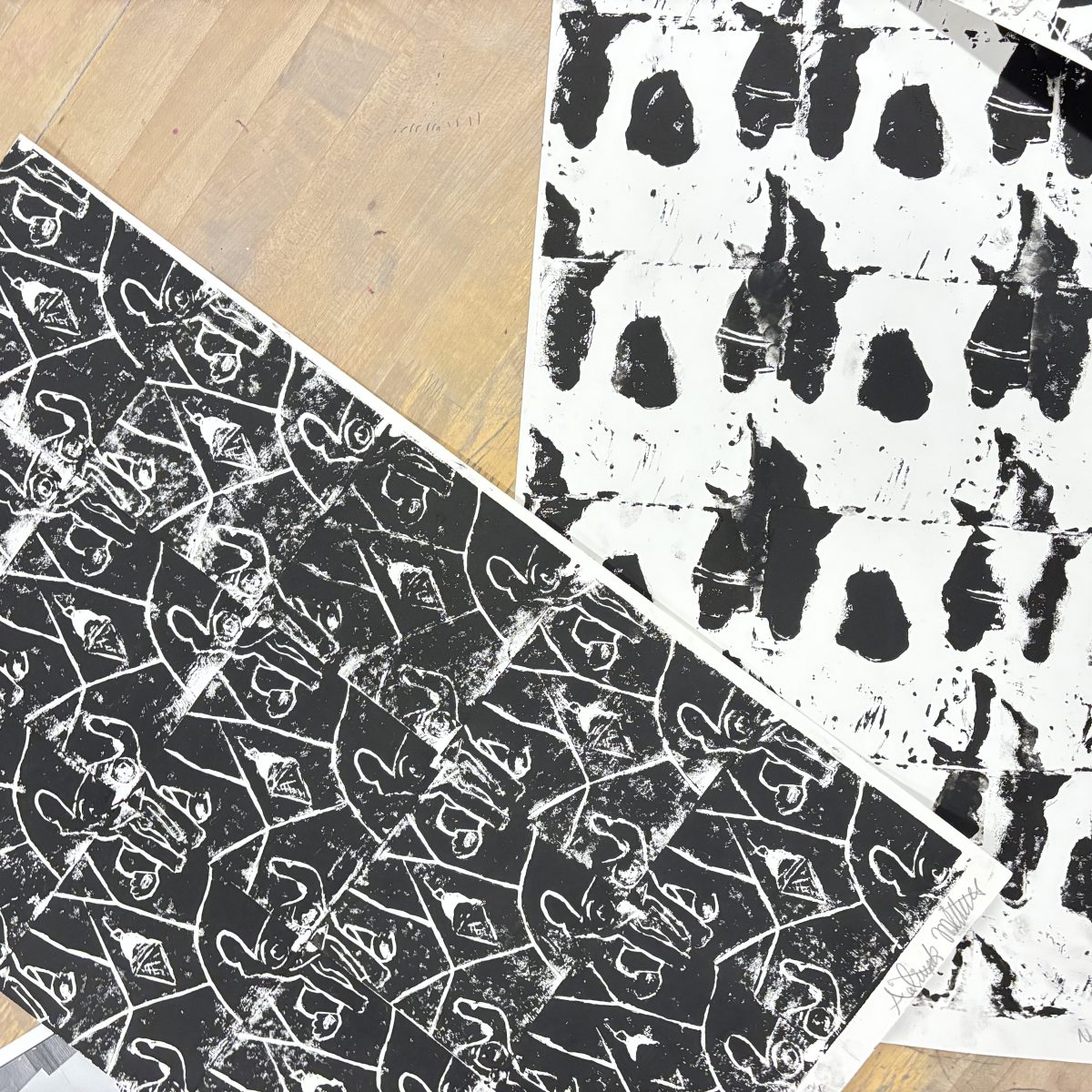 Repeating Patterns Linocuts: 8th grade&nbsp;2D